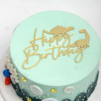 Happy Birthday Cake Topper, Dinosaur Theme Mirror Acrylic Cake Toppers, Boy or Girl Cake Sign Decorations, Happy Birthday Cake Charm Supplies for Birthday Party Cake Dessert