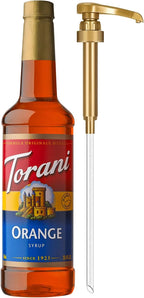 Torani Orange Syrup for Drinks, Flavoring for Iced Tea, Sodas, Cocktails, and Milk Shakes, Pump Included, 25.4 Oz