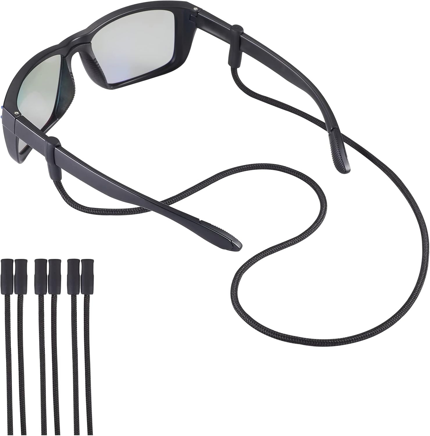 Sunglasses Strap, Eyeglasses String Holder Straps Rope, 3pcs Premium Sunglasses Chains, Leash Eyewear Retainer and Glasses Strap for Men Women kids - Sunglass Lanyard Cord Neck Retainer(3pcs Black)