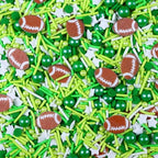 Football Sprinkles for Edible Cake Decorating, Green Sprinkles Mix with Football Edible Rice Paper, 3oz balls Sports Themed Sprinkle for Baking, Cupcakes, Ice Cream, Cookie, Chocolate Decorating