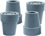 4pcs 19mm Rubber Cane Tips, 3/4 Inch Diameter Anti Slip Crutch Tips, Universal Replacement Tips for Cane, Crutch, Walker (Grey)