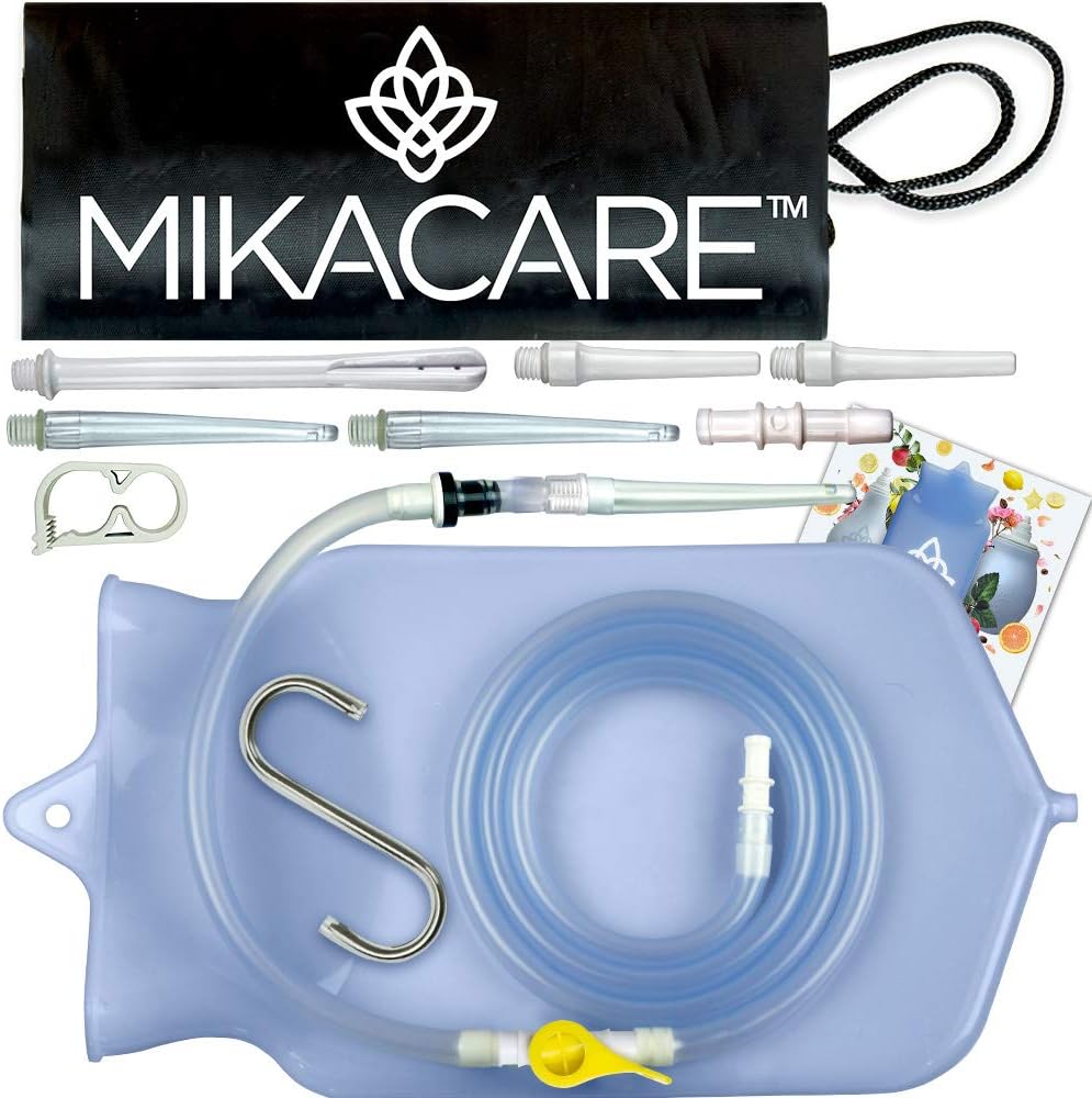 Enema Bag Kit - 2 Quart Clear Non-Toxic Silicone - Coffee for Colon Cleansing and Detox - Home Colonic Kit