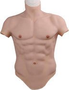 Silicone Muscle Suit Realistic Fake Muscles Fake Chest Oil-Free Costume Simulation for Cosplay Halloween Transgender