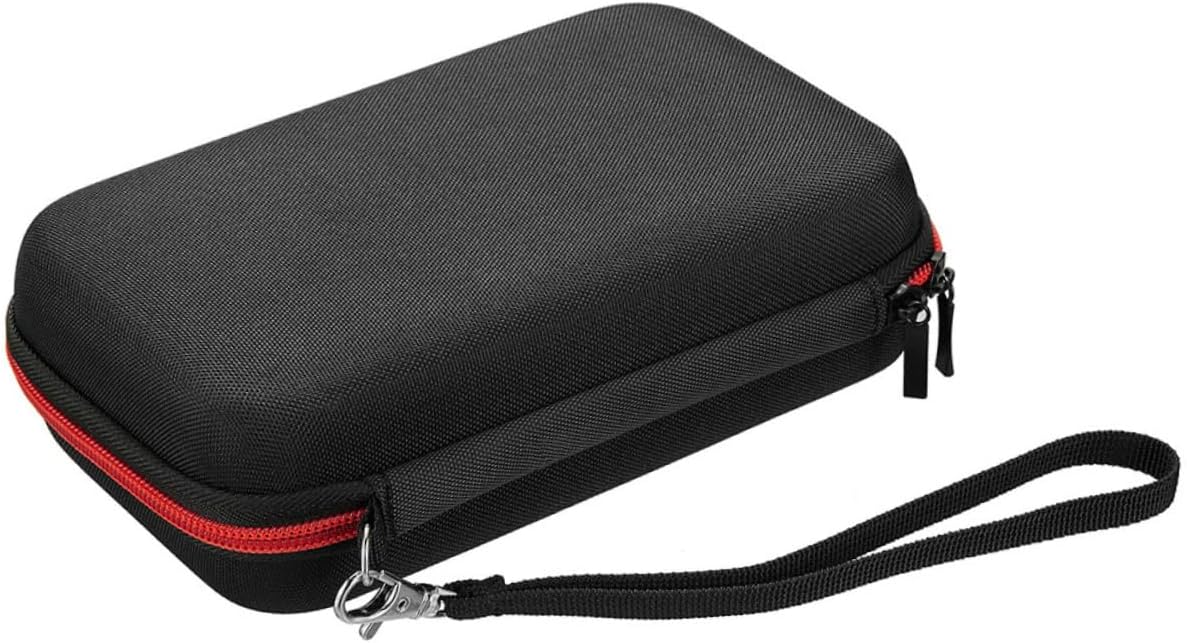Wakauto Storage Bag EVA Shockproof Protective Case with Red Zipper and Lanyard Compact Portable Carrying Pouch for Thermometers