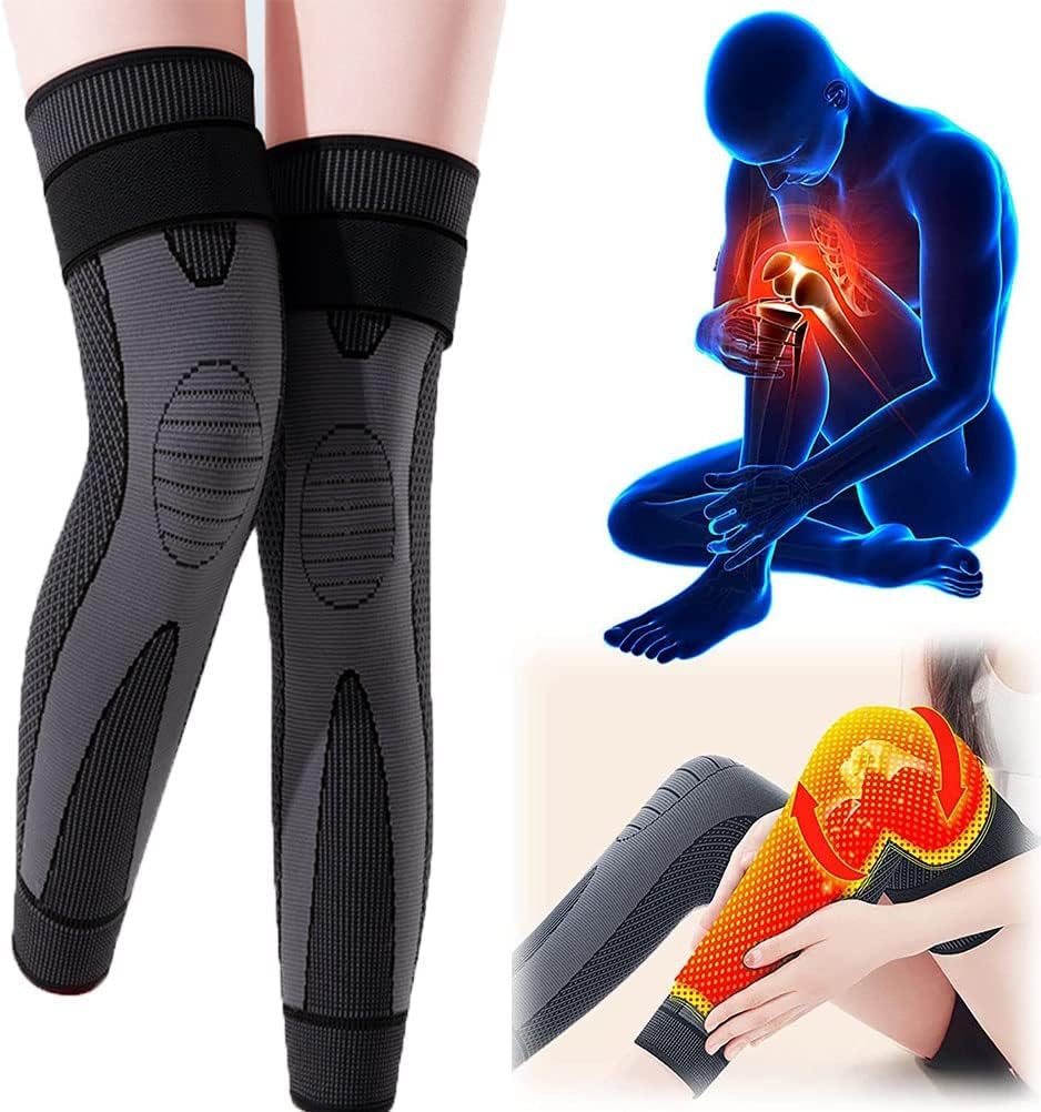 Tourmaline Acupressure Selfheating Knee Sleeve, Tourmaline Acupressure Self-Heating Shaping Knee Sleeve, Tourmaline Acupressure Knee Sleeve (Black-Regular,L)
