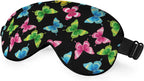 Colorful Butterflies Sleep Mask Eye Mask Spring Summer Mother's Day Sleep Mask Light Blocking Adjustable Smooth Soft Eye Masks for Women Deep Rest Travel