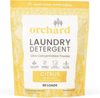 Orchard Laundry Detergent Powder Natural Deep Cleaning Laundry Powder for Sensitive Skin - Citrus - Plant Based Effective Ingredients - 90 Loads - Enzyme-Powered, Eco Friendly Detergent