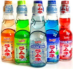 Ramune Japanese Soda Variety Pack - Shirakiku Multiple Flavors - Japanese Drink Gift Box (5 Count)