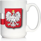 Bevvee Poland Flag Coffee Mug - Polish Gifts for Women & Men - Large 15oz White Ceramic