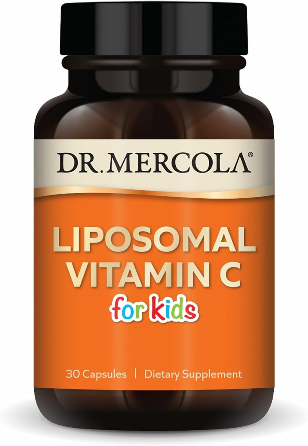 Dr. Mercola Liposomal Vitamin C for Kids - 125 mg Vitamin C - Supports Immune & Brain Function - Liposomal Delivery - Non-GMO, Gluten-Free & Soy-Free - 30 Capsules (30 Servings)