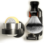 Anbbas Faux Badger Hair Shaving Brush and Bowl with Black ABS Wall Mounted Shaving Stand Holders for Soap Bowl and Brush,100g Soap Bar,5IN1 Set for Men Close Shave