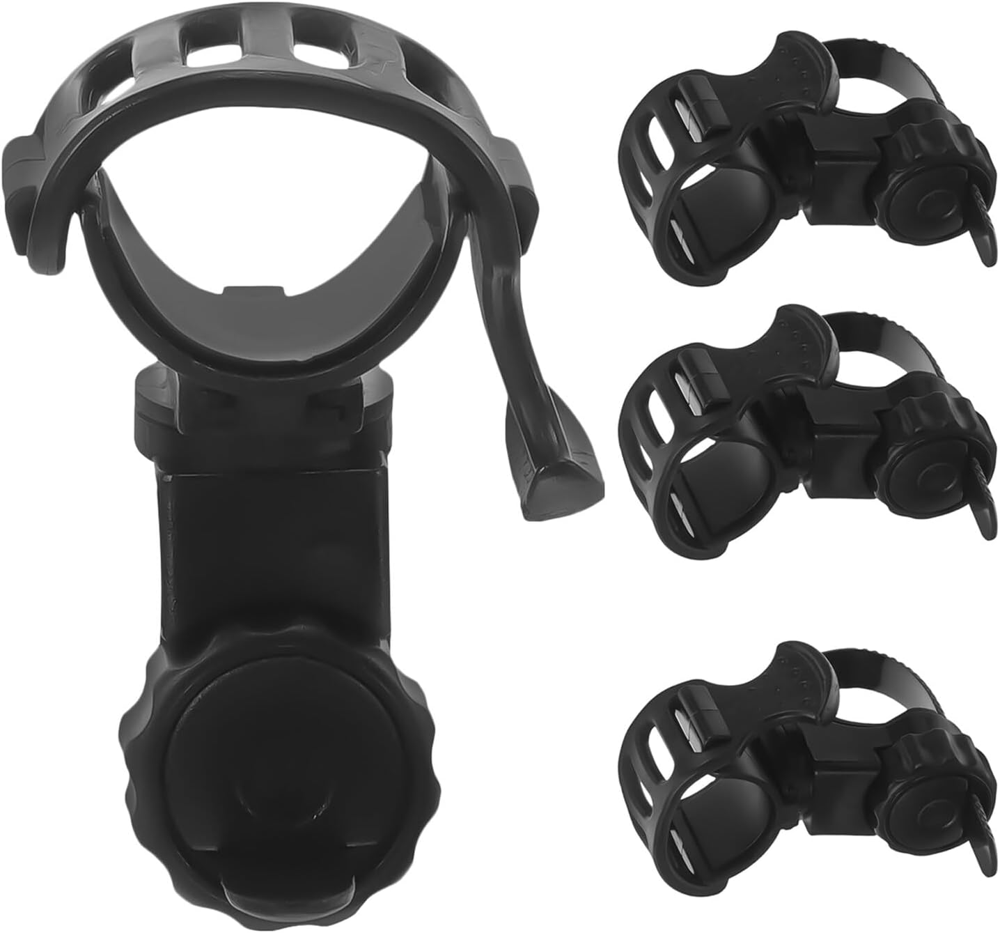 TEHAUX 4pcs Wheelchair Walking Stick Holder Clips Universal Crutch Support Brackets for Electric Scooter and Walker Accessories Rubber Cane Organizers for Elderly Mobility Aids