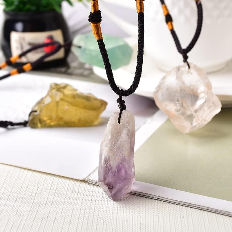 100% Natural Aquamarine Original Stone Pendant Natural Quartz Stone Raw Crystal Quartz Fashion for Men Women Jewelry DIY Gift,Random Delivery45,1pcs