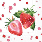 IHR Ideal Home Range Cocktail Napkins Disposable 3-Ply Paper Party Napkin Pack, 5" x 5", Soft Strawberries, 20-Count
