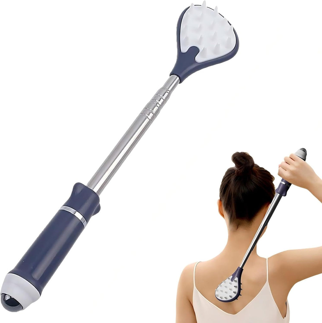 ‌Retractable Back Scratcher with Magnetic Beads - Stainless Steel Telescoping Handle, Dual-Sided Itch Relief, Portable Massage Tool for Back, Scalp & Foot