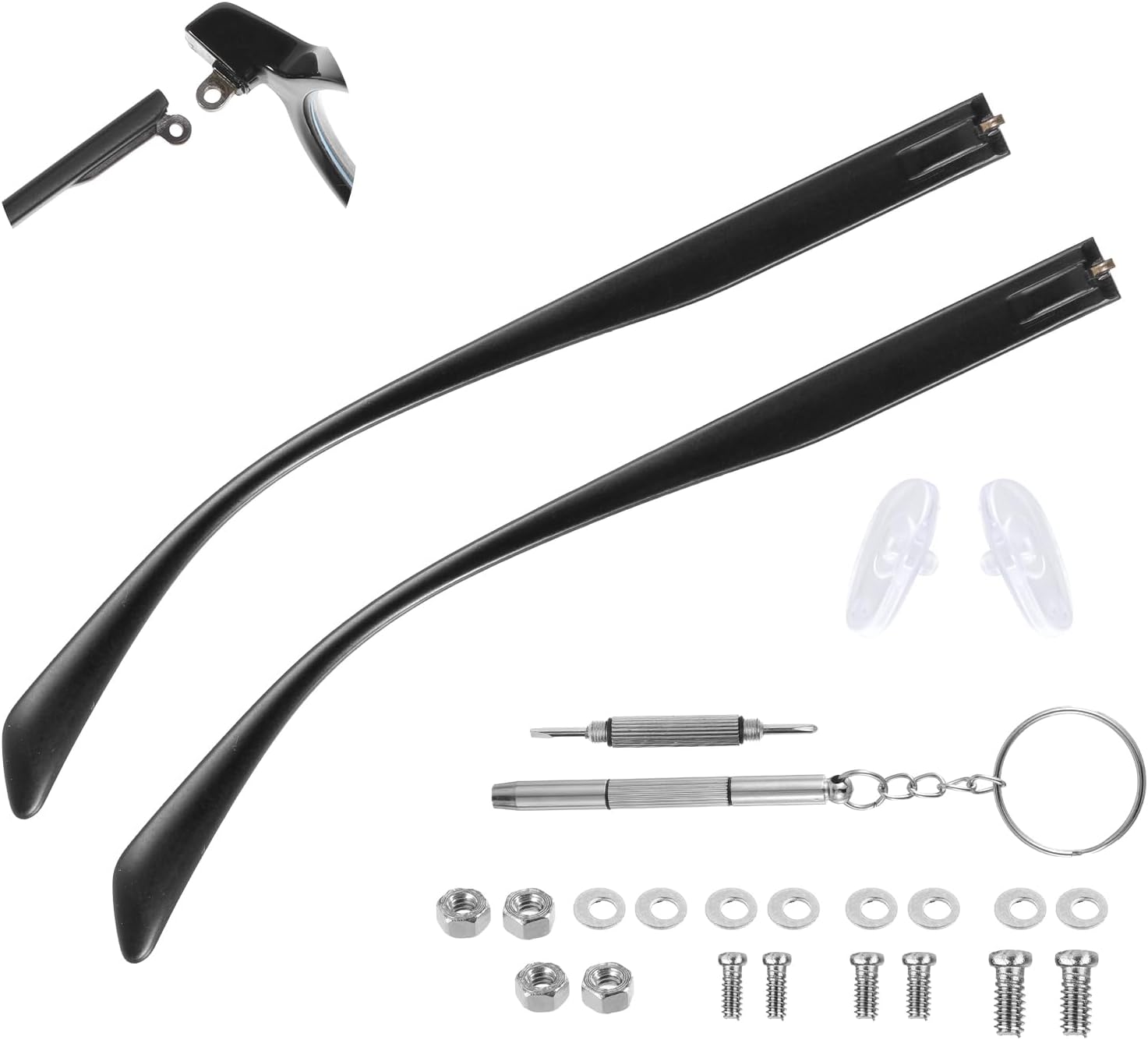 Glasses Repair Arm Legs Glasses Legs Replacement TR90 Eyeglass Arm Replacement Eyeglasses Repair Legs 8mm Sunglasses Arm Glasses Temple Eyewear Frame Temple Accessory (Single Teeth)