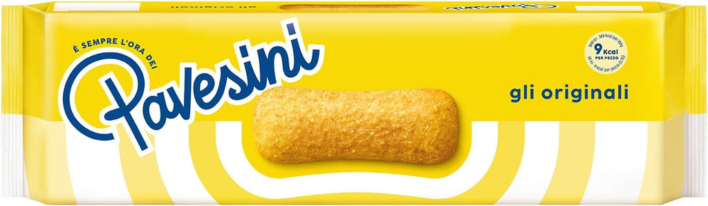 Pavesini Plain 7.05oz (200g) – Authentic Italian Light & Crispy Biscuits – Perfect for Snacking, Desserts, and Tiramisu – Made with Natural Ingredients and No Palm Oil