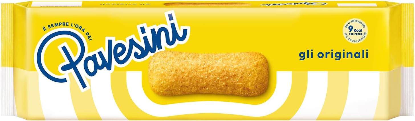 Pavesini Plain 7.05oz (200g) – Authentic Italian Light & Crispy Biscuits – Perfect for Snacking, Desserts, and Tiramisu – Made with Natural Ingredients and No Palm Oil