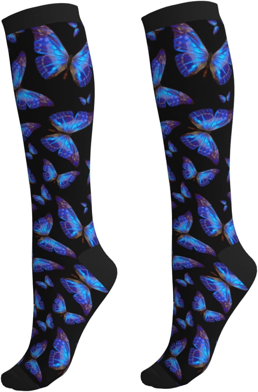 Crazy Fun Compression Socks Women Men Knee High Support Socks For Athletic Running Cycling