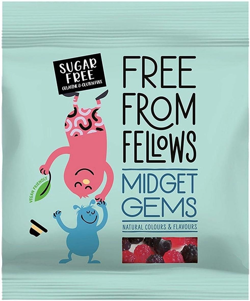 5 x Free From Fellows Sugar Free Midget Gems Sweets 3.5oz