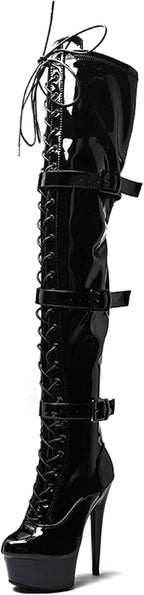 WUXIN H&P Women's Over The Knee Thigh High Heel Boots Shoes,Pole Dance Boots Shoes, 6 Inch 15CM Platform Stiletto Exotic Heels Boots Shoes