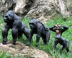 Gemini&Genius Gorilla Toys, Safari Animal Toys Gorilla Family Figurines, Wildlife World Action Figure, Backyards Garden Flowerpot Room Decoration, Cup Cake Toppers for Ages 3 Years Old & Up Kids