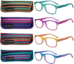EYEGUARD 4 Pack Reading Glasses for Women Fashion Colorful Gradient Readers