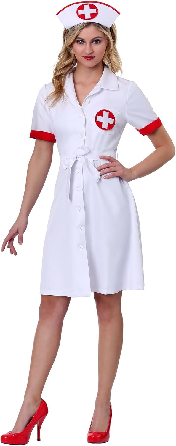 Women's Stitch Me Up Nurse Costume Dress | Women's Nurse Outfit | Doctor Doctress Uniform Halloween Costume