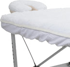 ForPro Premium Pro Fleece Massage Table Pad Set, Extra Soft, Hypoallergenic, Includes Massage Table Pad and Face Rest Cover, 31” W x 72” L, White