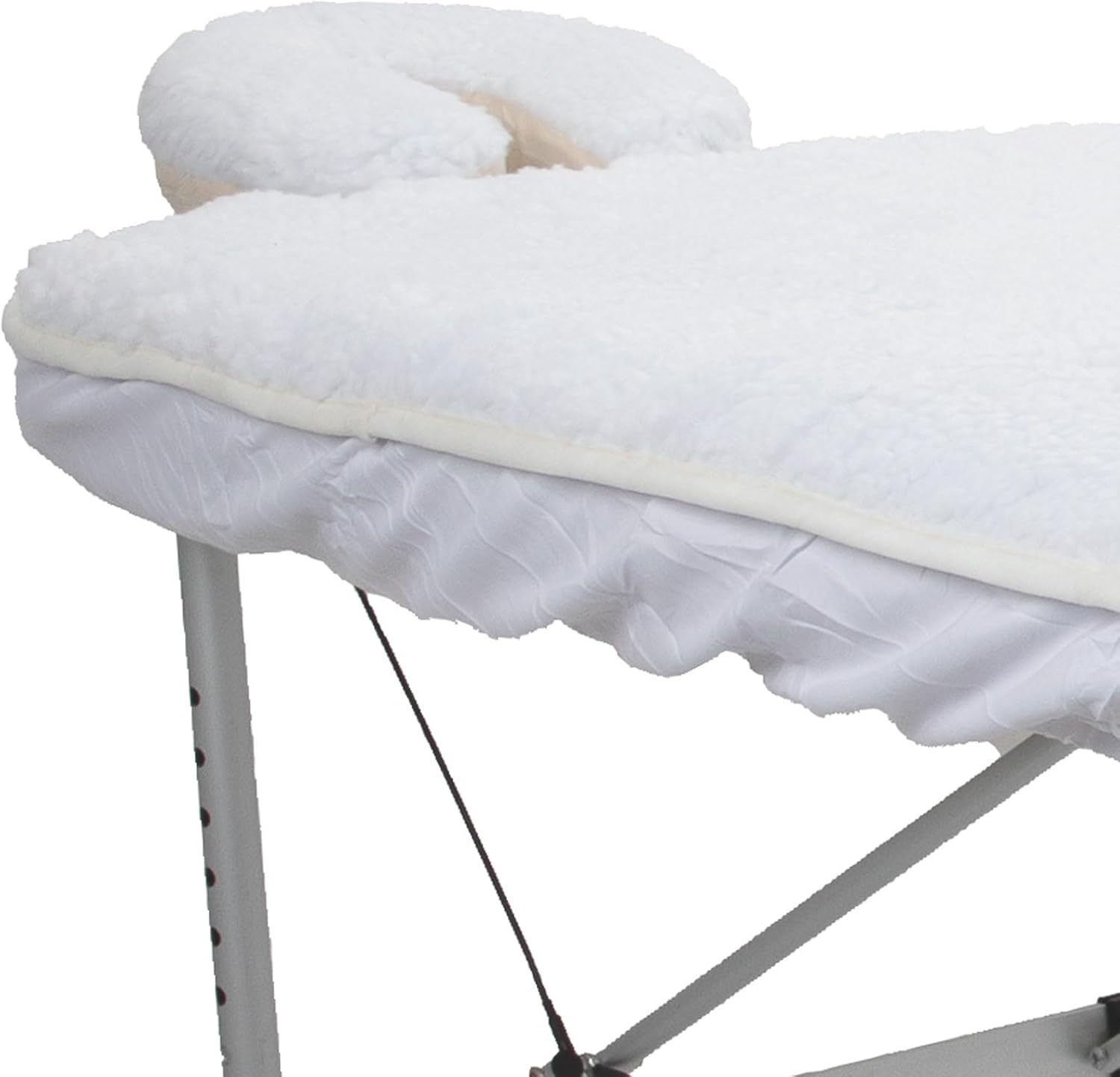 ForPro Premium Pro Fleece Massage Table Pad Set, Extra Soft, Hypoallergenic, Includes Massage Table Pad and Face Rest Cover, 31” W x 72” L, White