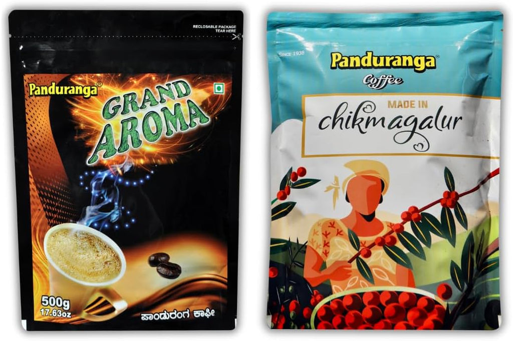 Panduranga Coffee Grand Aroma 500g + Made in Chikmagalur Filter Coffee Combo Medium Roast