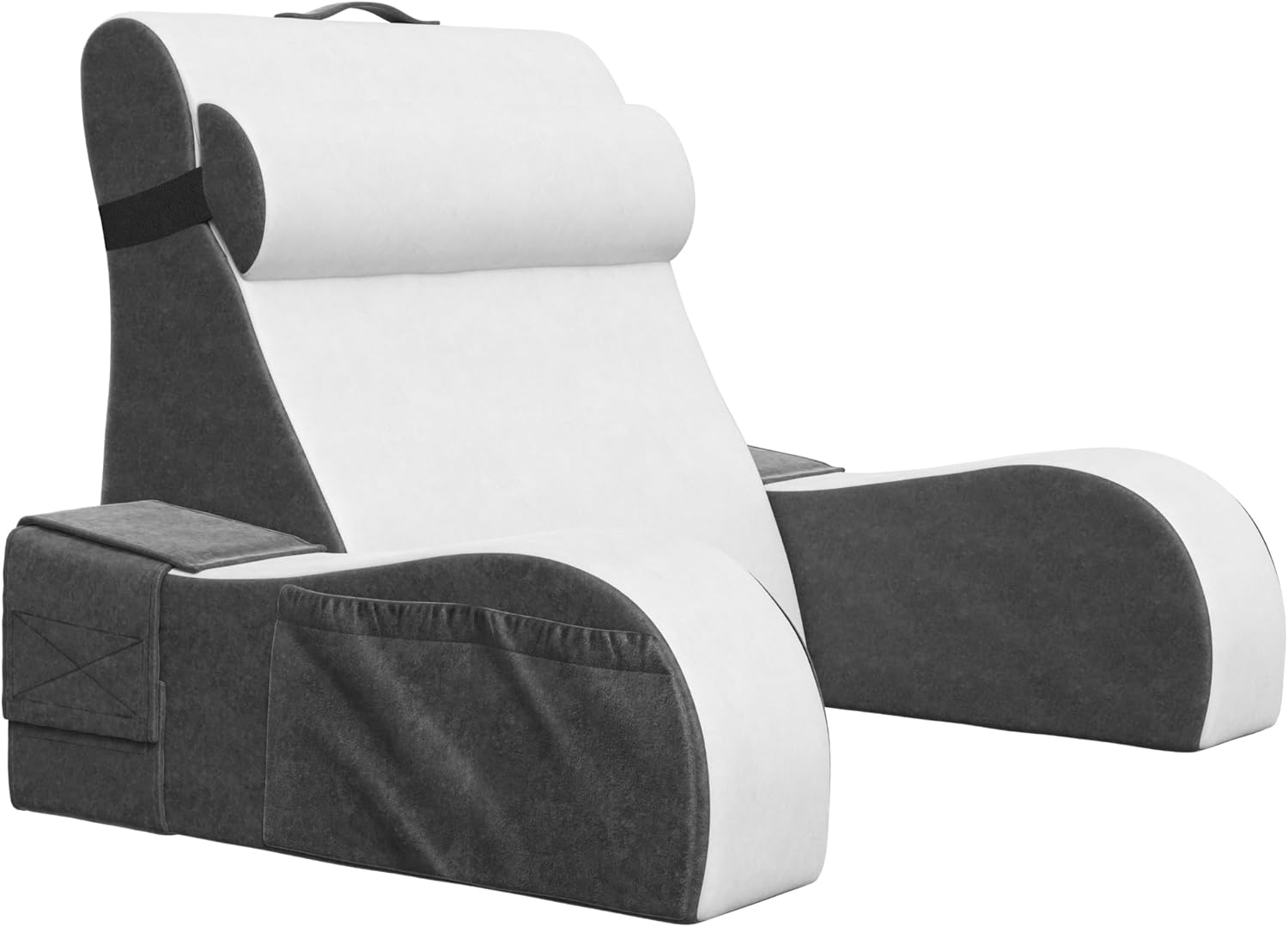 Kolbs Bed Wedge Pillow for Sleep Apnea, Acid Reflux, and Back Pain Relief, with Chic Jacquard Cover - Headboard Wedges for Sleeping (19" Wedge Reading - Grey)