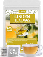 Premium 100 Linden Tea Bags, Made with 100% Natural Linden Tilo Leaves & Flowers, Support Respiratory & Boost Immune System, Caffeine Free.