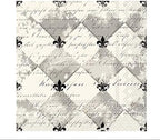 Celebrate the Home French Fleur De Lis 3-Ply Paper Cocktail Napkins, Cream/Black, 20-Count