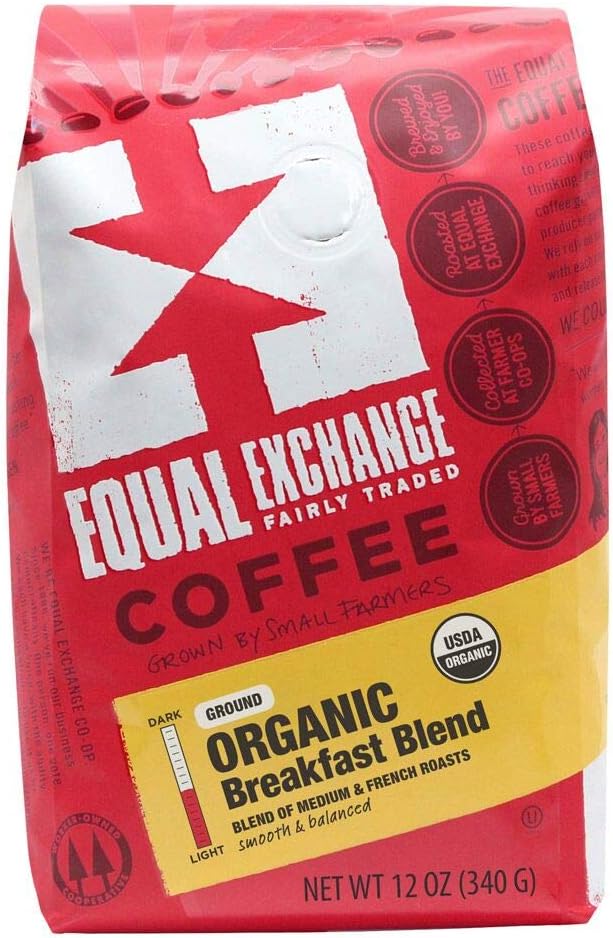 Equal Exchange Organic Ground Coffee, Breakfast Blend, 12-Ounce (Pack of 1)