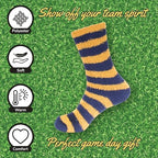 BambooMN Women's Fuzzy Team Spirit Socks - Super Soft Microfiber Game Day Sports Socks - 4 Pairs