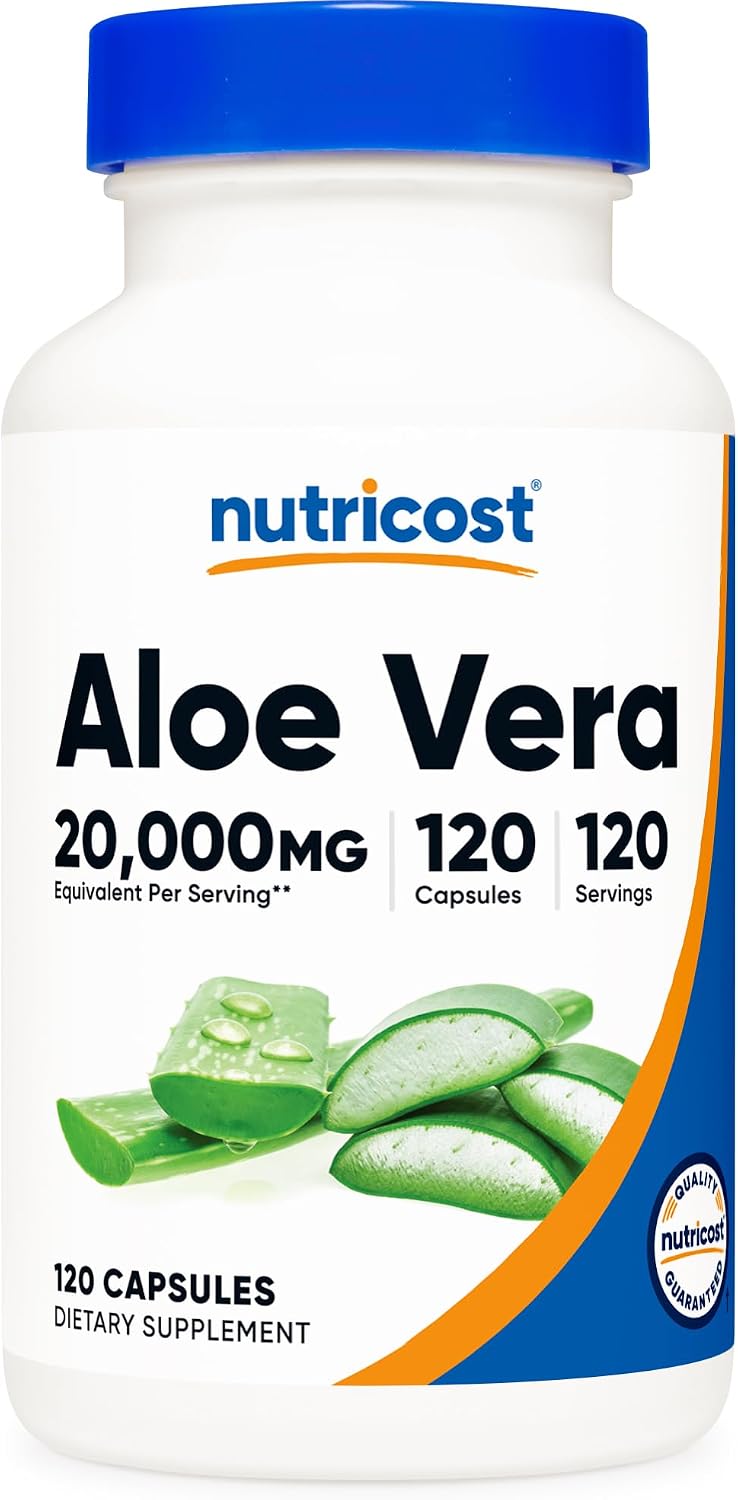 Nutricost Aloe Vera Extract 120 Capsules for 120 Servings Per Bottle - Gluten Free and GMO Free, Vegetarian Friendly