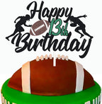 Happy 13th Birthday Football Cake Topper 13th Birthday Party Decorations Thirteen Years Old Rugby Player Scene Cake Decoration For Kids Sport Theme Thirteenth Birthday Party Supplies for Boys (13)