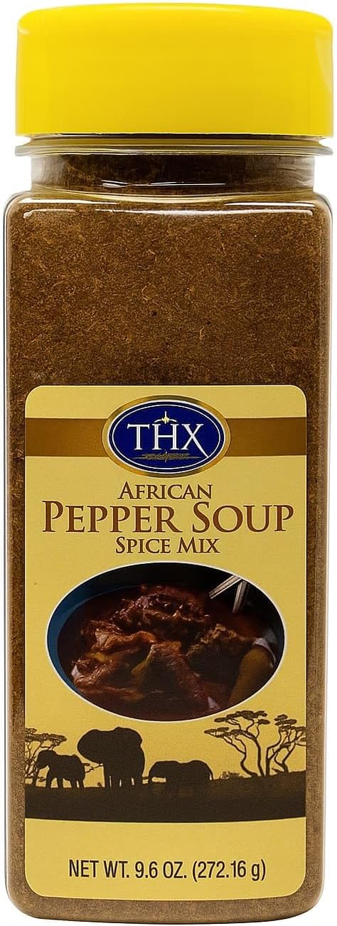 Pepper Soup Seasoning (9.6oz) - African-Inspired Seasoning Blend -All-Natural - Ideal for Soups and Stews.