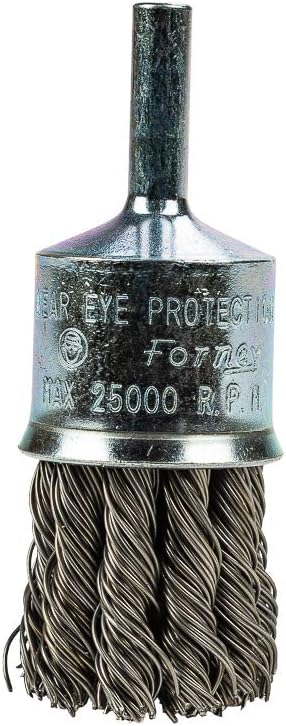 Forney 60002 End Brush, Coarse Twist Knotted with 1/4-Inch Shank, 1-Inch