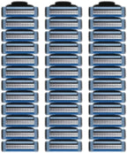 36 Blades Replacement Parts for GL-Mach 3 Style Razors (Blue), Wet Razors Men's Blades Value Packs