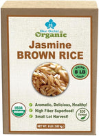 Organic Brown Jasmine Rice from Thailand Value Pack - Whole Grain Vegan Natural Healthy Superfood Gluten-free - 8 LB