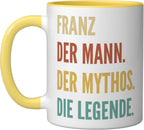 Funny German First Name Design - Franz Ceramic Mug, Yellow/White