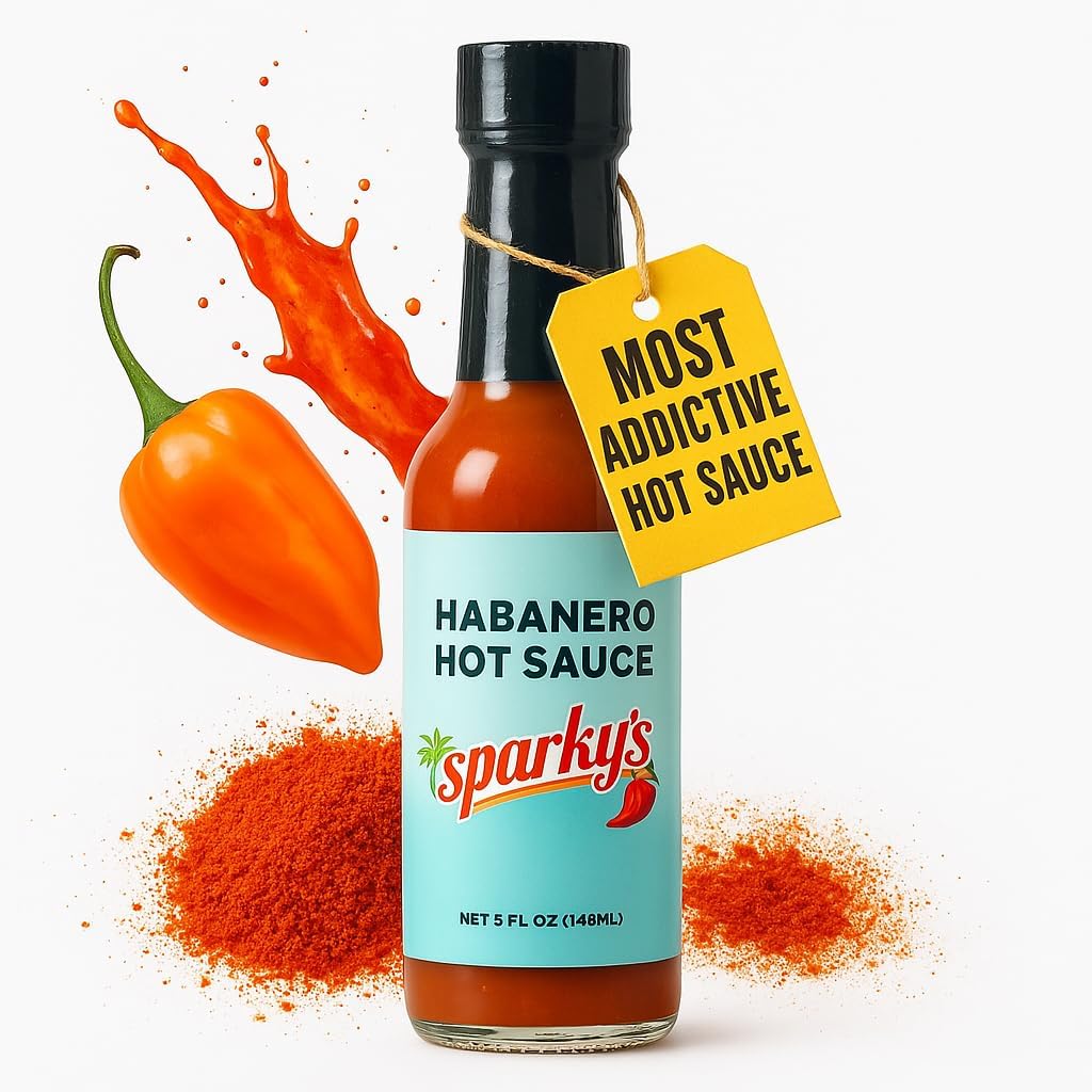 Habanero Hot Sauce for Spice Addicts with Sweet Jerk Caribbean Spices - Made in Australia - Gluten-Free, Vegan, Free from Artificial Flavors & Colors - Perfect for Chicken, Meat, Burgers, Bloody Marys, Pasta Sauce & Soup (5 Fl OZ, 148ML)
