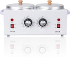 Double Wax Warmer Double Wax Pot Professional for Hair Removal, Electric Wax Heater Machine Dual Wax Pot Warmer Professional With Adjustable Temperature for Facial,Skin,Body,Spa, and Salon