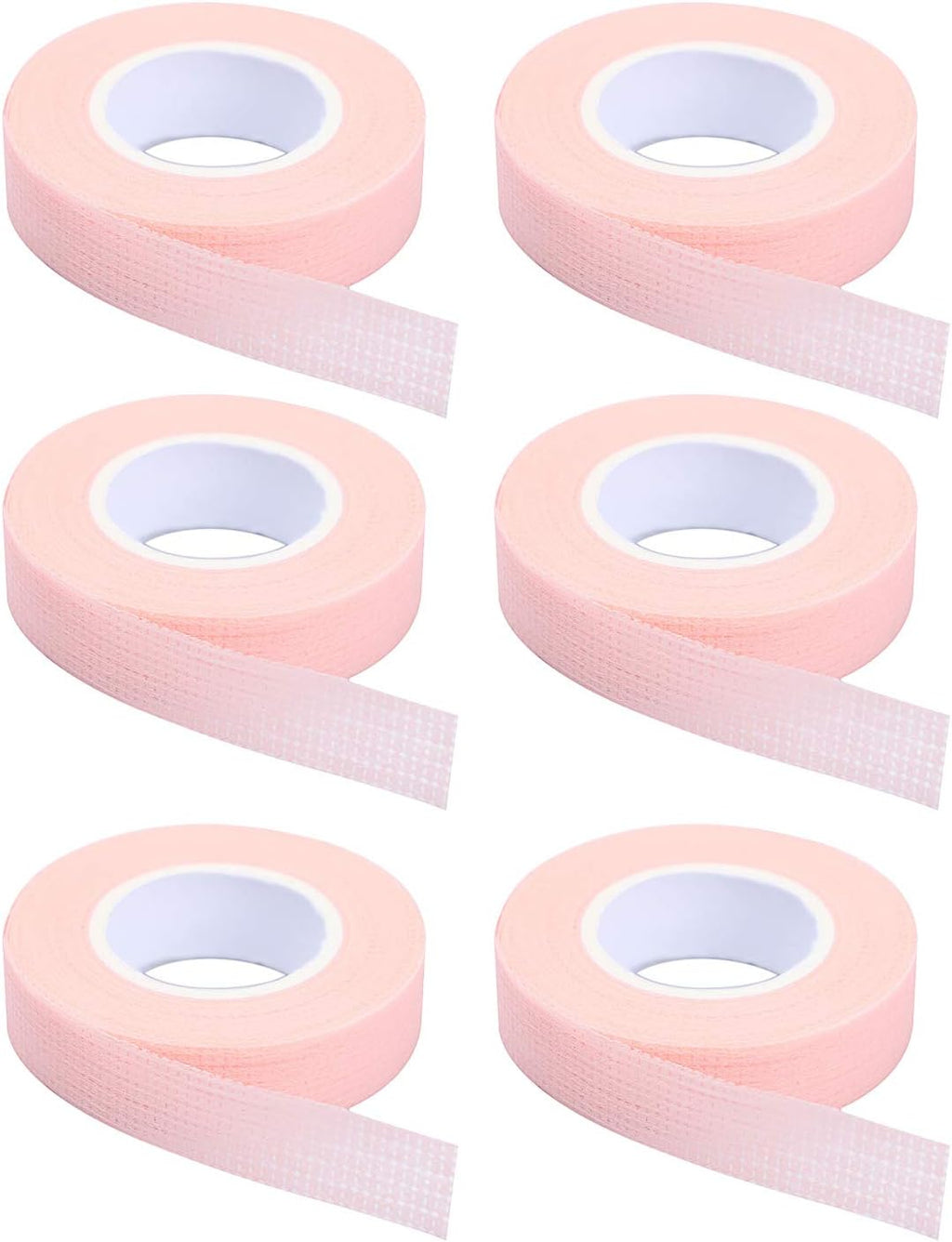 6 Rolls Eyelash Tape,Adhesive Fabric Eyelash Extension Tape,Breathable Micropore Fabric Tape for Eyelash Extension Supplies,9 m/10 Yard Each Roll (Pink)