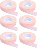 6 Rolls Eyelash Tape,Adhesive Fabric Eyelash Extension Tape,Breathable Micropore Fabric Tape for Eyelash Extension Supplies,9 m/10 Yard Each Roll (Pink)