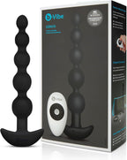 b-vibe Vibrating Anal Beads - Cinco Remote Control Butt Plug Beads Silicone Anal Toys - Black