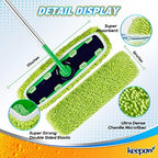KEEPOW Reusable XL Mop Pads Compatible with Swiffer XL Sweeper, X-Large Dry Sweeping Cloths, Wet Mopping Cloths, Washable Microfiber XL Wet Pads Refills for Surface/Hardwood Floor Cleaning, 4 Pack
