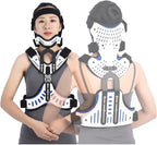Head Neck Chest Orthosis, Adjustable Height Full Spine Immobilizer, Knob Adjustment/Removable, for Relieves Muscle Tension/Improves Back Posture
